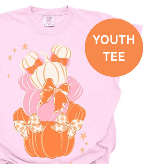 YOUTH Pumpkin Bow Stack CC Tee