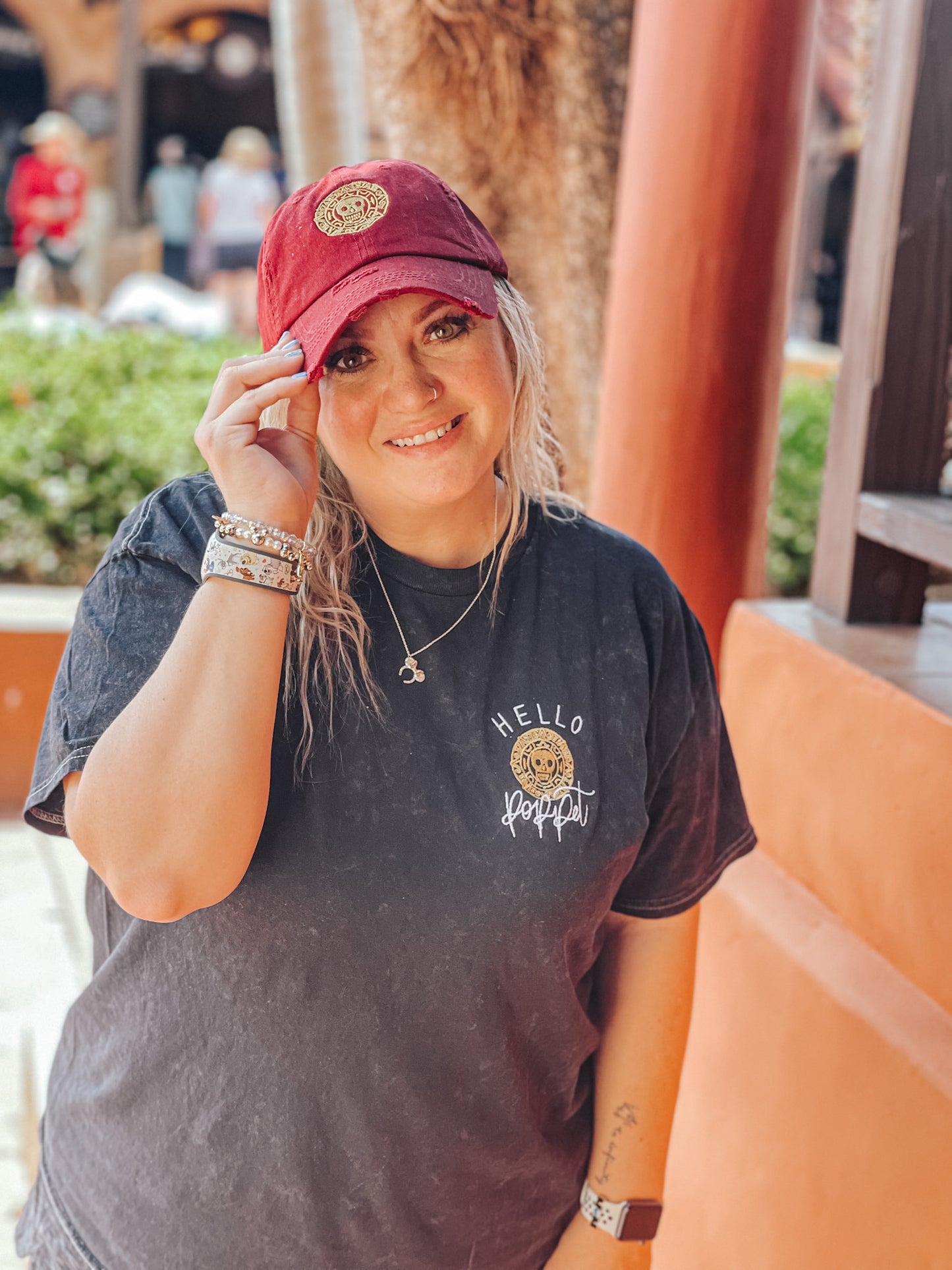 Hello Poppet Embroidered Tee- L